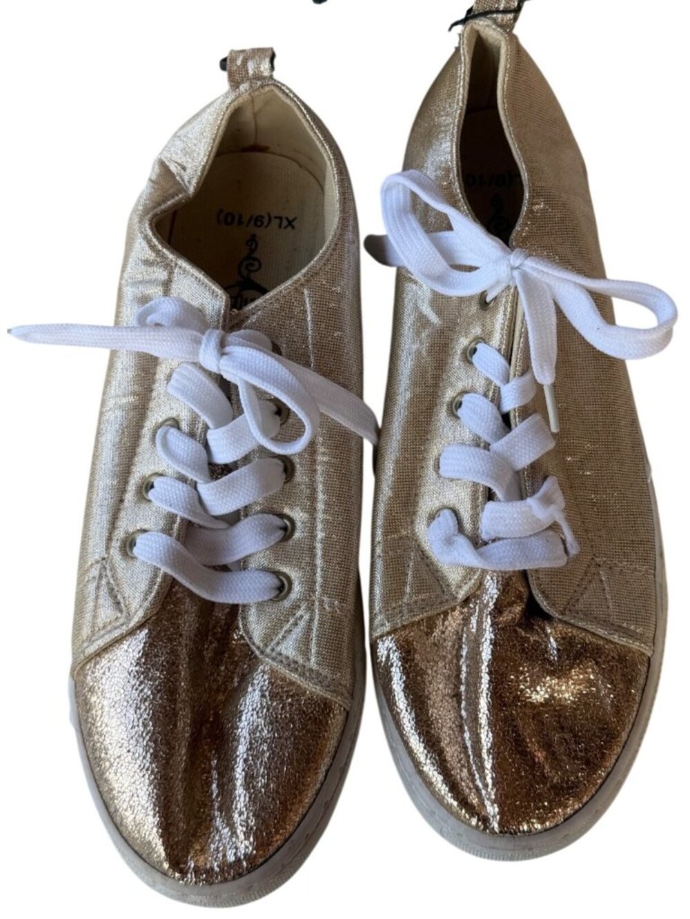 Sole Mates Gold Glitter Sneakers w/Two-tone Design Women's Size XL (9/10)